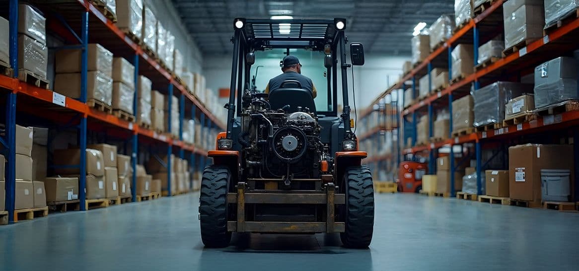 AFM Parts forklift in the Budapest warehouse